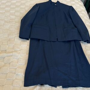 Jones New York Classic Navy Blazer and Skirt Set